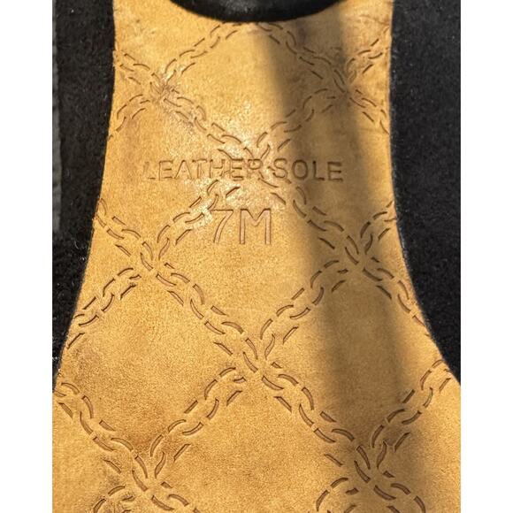 L.A.M.B. Gwen Stefani Black Suede Leather Peep Toe Strap High Stiletto Heels 7 - Picture 5 of 9